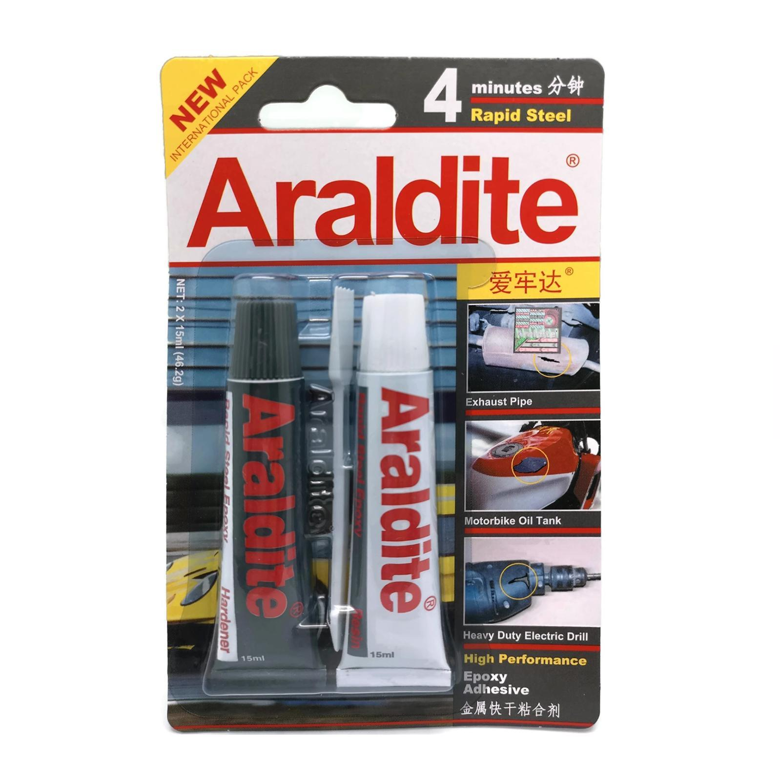 ARALDITE 4-MINUTES Rapid Steel Epoxy Glue 2 X 15ML PACK
